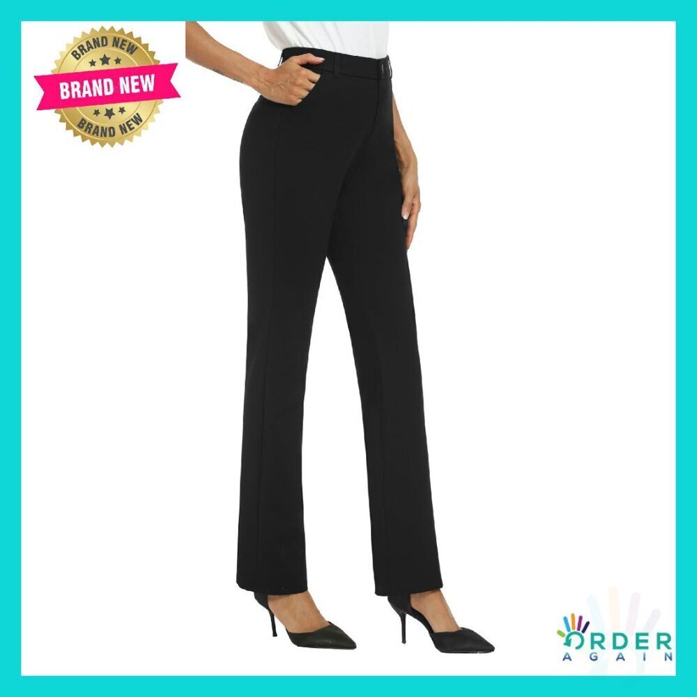 Stretchy Straight Leg Dress Pants Work Office Business Casual Slacks